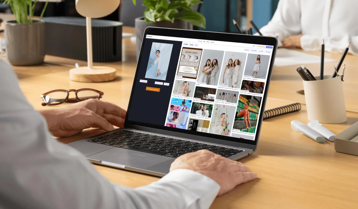 Laptop showing search results